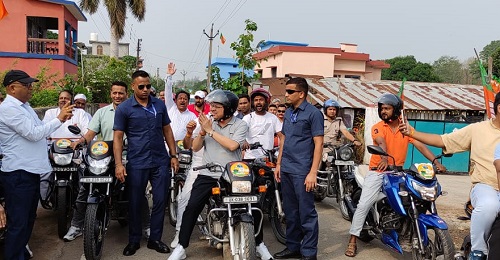 #CM Dhami drived bike