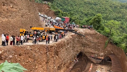 # under-construction bridge collapsed in Rudraprayag